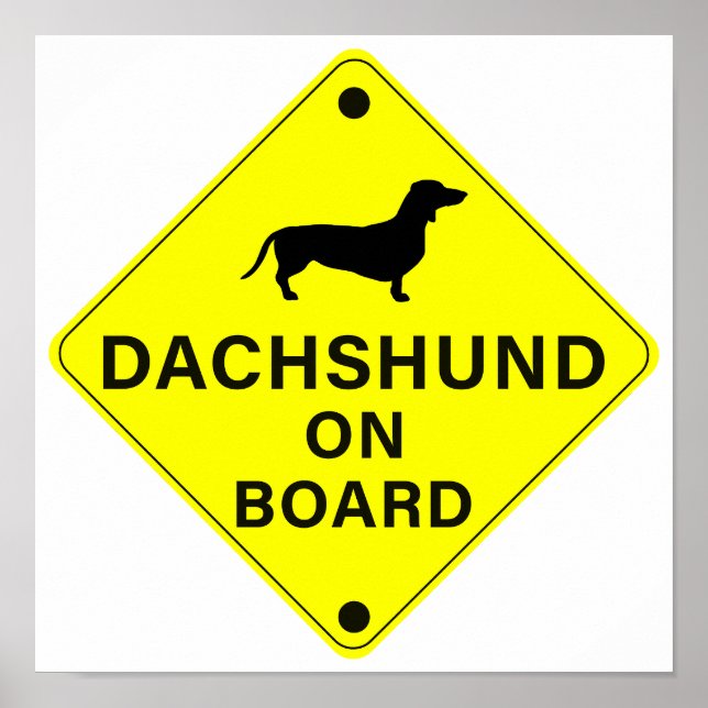 Dachshund on Board Funny Dog Bumper Poster (Front)