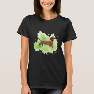 Dachshund On Green T-Shirt