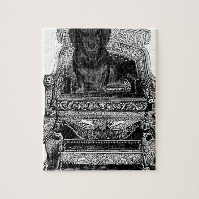 Dachshund On Throne Crown Dog Jigsaw Puzzle (Vertical)