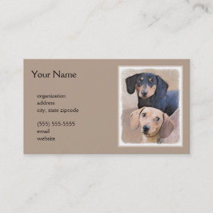 Dachshund Painting - Cute Original Dog Art Business Card