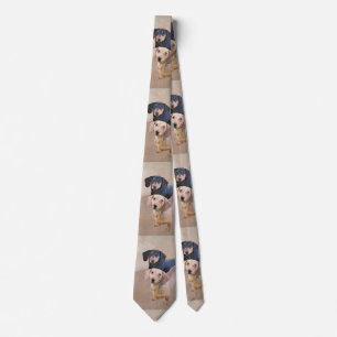 Dachshund Painting - Cute Original Dog Art Tie