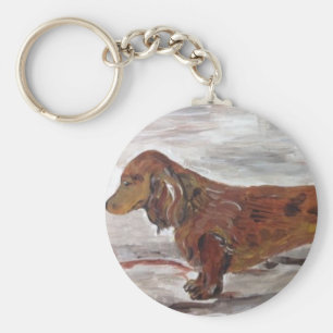 Dachshund Painting Key chain by Willowcatdesigns
