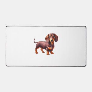 Dachshund Painting - Weiner Dog Watercolor Paintin Desk Mat