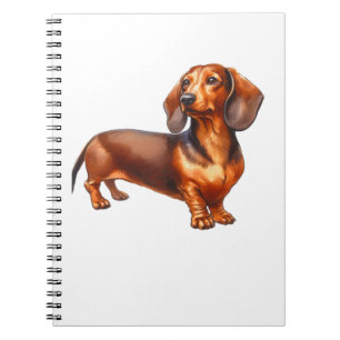 Dachshund Painting - Weiner Dog Watercolor Paintin Notebook