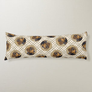 Dachshund Painting Wire-haired Black & Tan Dog Art Body Cushion