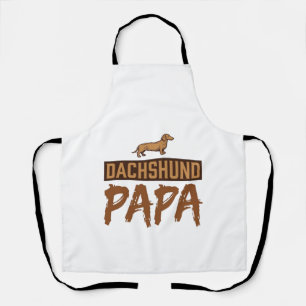 Dachshund Papa Vintage Engraving Dog Dad Design_1 Apron