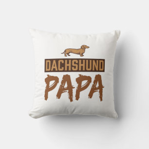 Dachshund Papa Vintage Engraving Dog Dad Design_1 Cushion