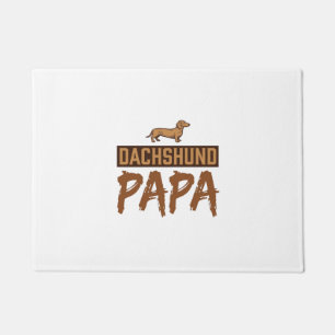 Dachshund Papa Vintage Engraving Dog Dad Design_1 Doormat