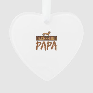 Dachshund Papa Vintage Engraving Dog Dad Design_1 Ornament