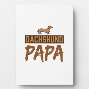 Dachshund Papa Vintage Engraving Dog Dad Design_1 Plaque