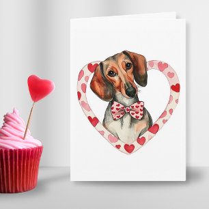 Dachshund Parent Love Watercolor Personalised Holiday Card