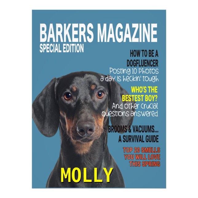 Dachshund Parody Magazine Cover Photo Print (Front)