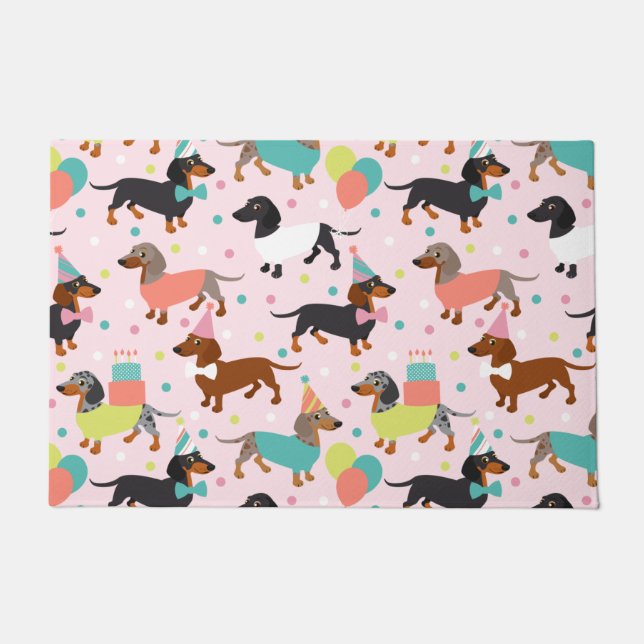 Dachshund Party Doormat (Front)