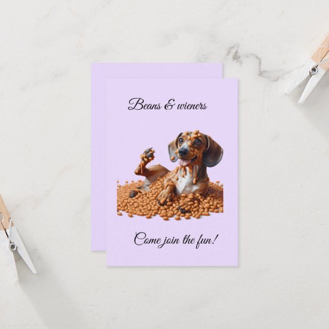 Dachshund Party Invitation (Front/Back In Situ)