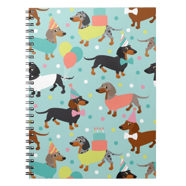Dachshund Party Notebook (Front)