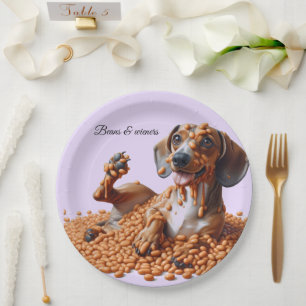 Dachshund Party Paper Plate