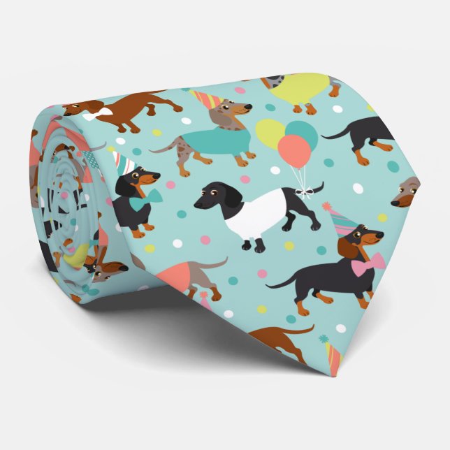 Dachshund Party Tie (Rolled)