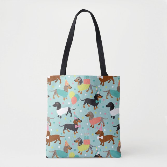 Dachshund Party Tote Bag (Front)