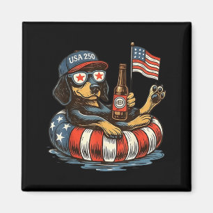 Dachshund Patriotic Dog USA 250 Independence Day Magnet
