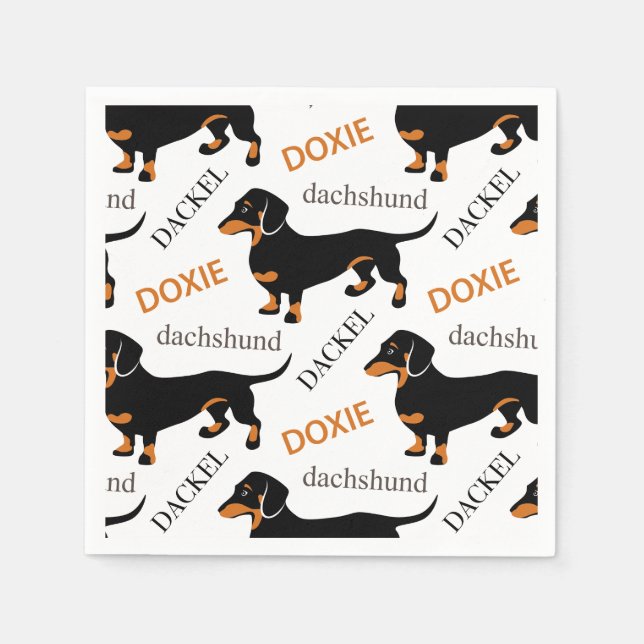 Dachshund Pattern Napkin (Front)