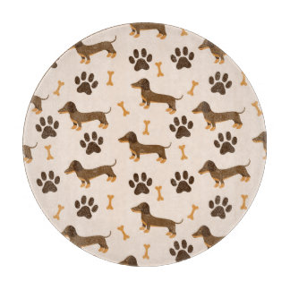Dachshund Pattern: Vintage Print Design Cutting Board