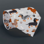 Dachshund Paws and Bones Pattern Grey Tie<br><div class="desc">Dachshund Paws and Bones Pattern Grey</div>