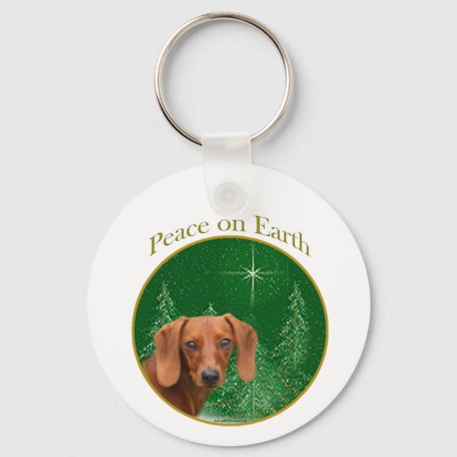 Dachshund Peace Key Ring (Front)