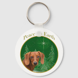 Dachshund Peace Key Ring