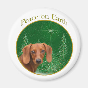 Dachshund Peace on Earth - Magnet