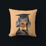 Dachshund Pedigree  (Pet degree)  Throw Pillow<br><div class="desc">He got his pet degree!</div>