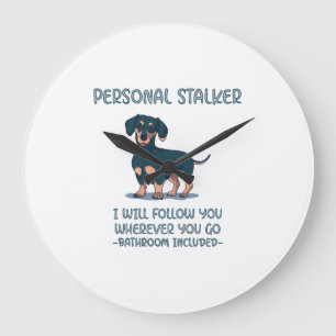 Dachshund Personal Stalker Large Clock