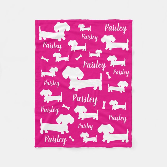Dachshund Personalised Dog Blanket Customise (Front)