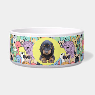 Dachshund Personalised Photo & Name Dog Bowl