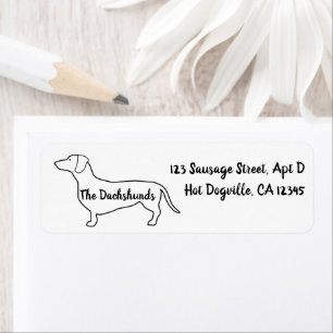 Dachshund Personalised Return Address Label