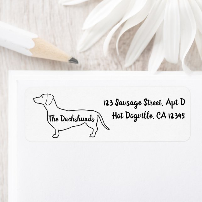 Dachshund Personalised Return Address Label (Insitu)