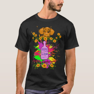 DACHSHUND PET FUNNY WIENER DOG   WINE AND DOXIE    T-Shirt