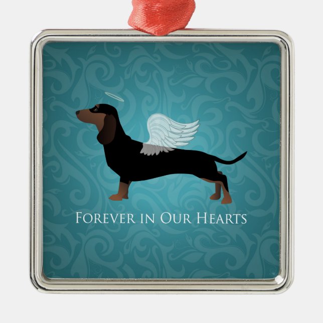 Dachshund - Pet Loss Memorial Design Metal Ornament (Front)