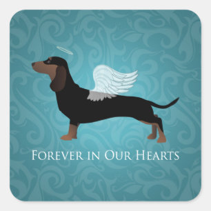 Dachshund - Pet Loss Memorial Design Square Sticker