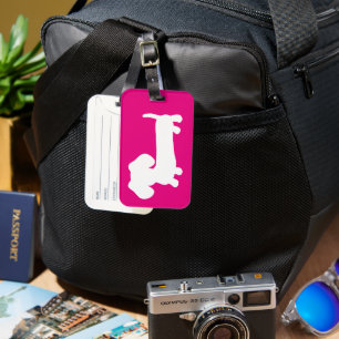Dachshund Pink Luggage Travel Bag Tag