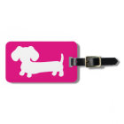 Dachshund Pink Luggage Travel Bag Tag