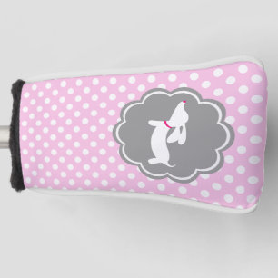 Dachshund Pink Polka Dot Golf Head Cover Putter