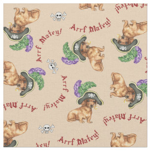Dachshund Pirate Fabric