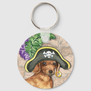 Dachshund Pirate Key Ring
