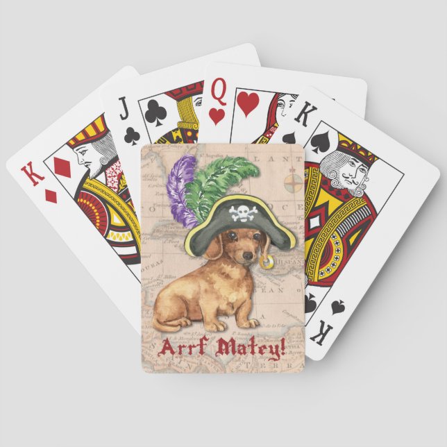 Dachshund Pirate Playing Cards (Back)