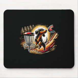 Dachshund Playing Disc Golf Sports Frolfer Athlete Mouse Pad