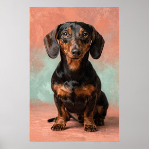 Dachshund Portrait in Warm Earth Tones Poster