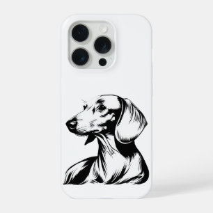 Dachshund Portrait – Minimal Dog Line Art iPhone 15 Pro Case
