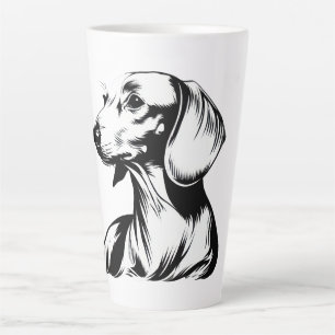 Dachshund Portrait – Minimal Dog Line Art Latte Mug