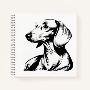 Dachshund Portrait – Minimal Dog Line Art Notebook