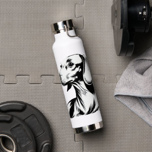 Dachshund Portrait – Minimal Dog Line Art Water Bottle